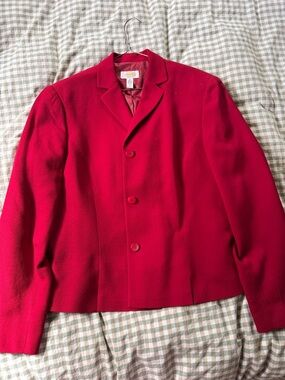 Classic Red Women's Wool Blend Jacket